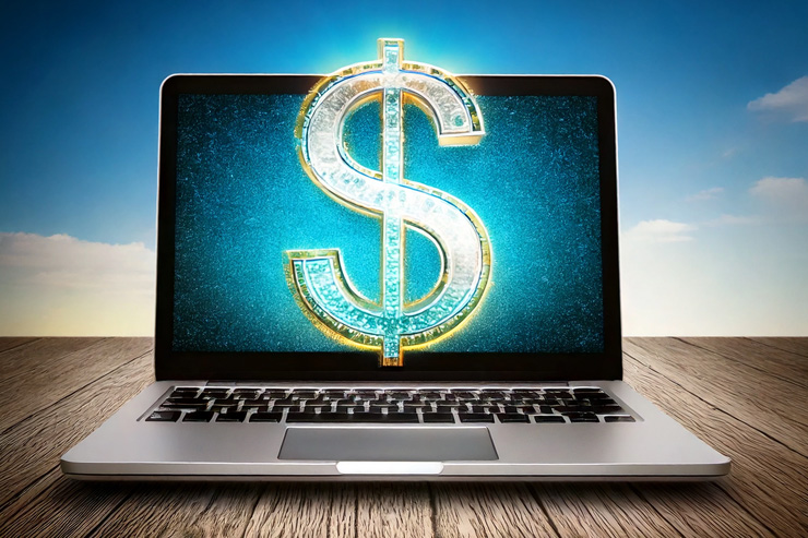 laptop with dollar value c